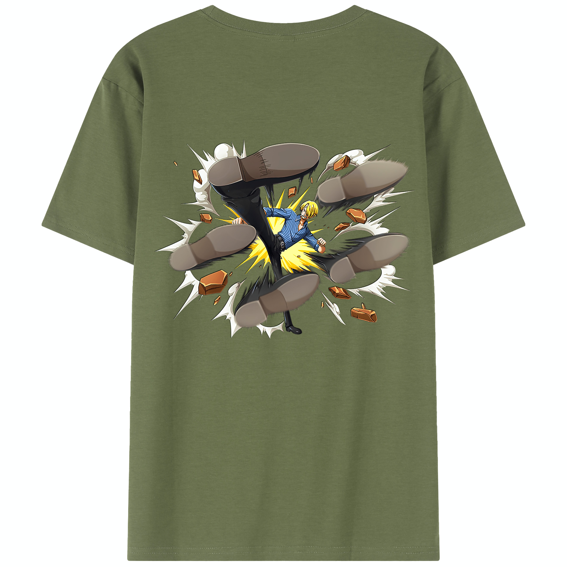 ワンピース サンジ ONE PIECE Sanji 綿100％半袖Tシャツ（背面プリント）